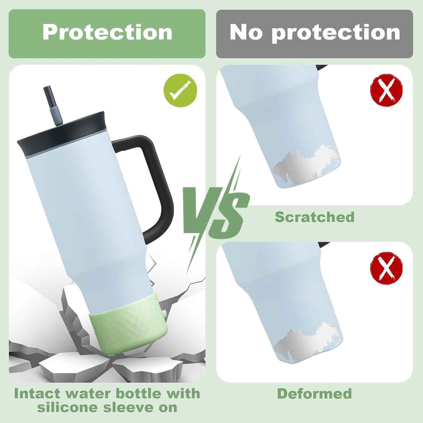 Silicone Boot for Owala 40 oz Tumbler with Handle, Anti-Slip Protective Sleeve for Stainless Steel Triple Layer Insulated Travel Tumbler Accessories