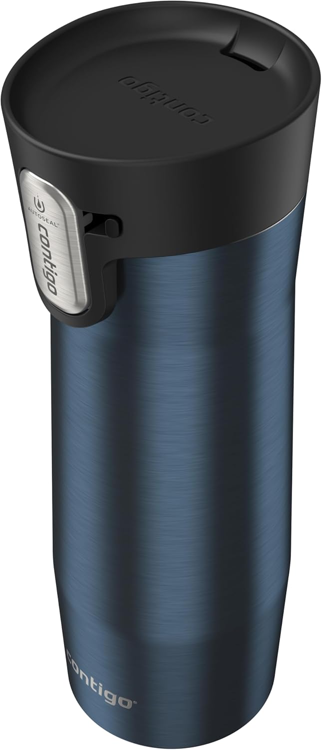 Contigo AUTOSEAL West Loop Vacuum-Insulated Stainless Steel Travel Mug with Easy-Clean Lid 12 oz Blueberry