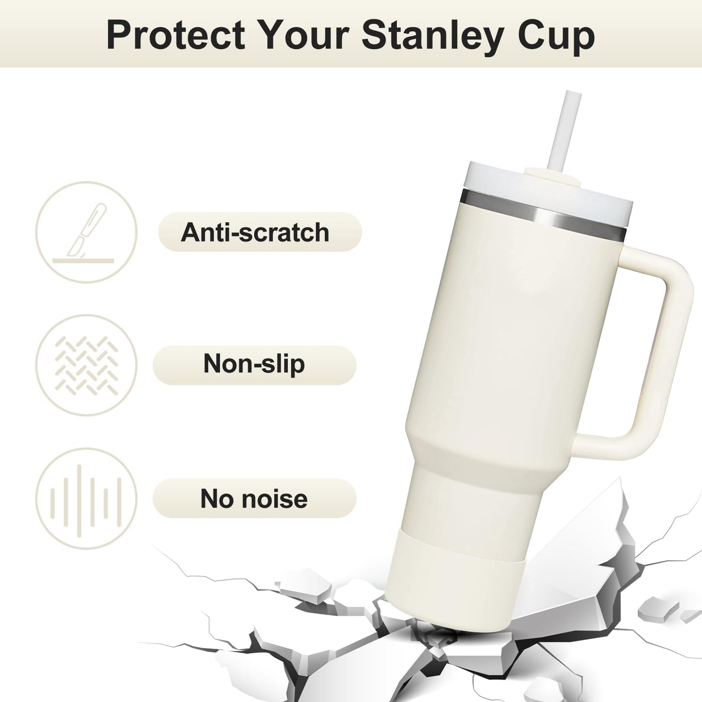 Affute Protective Silicone Boot for Stanley Quencher H2.0 40 30 20 oz & IceFlow Flip 30 20 oz, BPA Free Anti-Noise Anti-Scratch, Stanley Cup Protector Sleeve Cover Boot