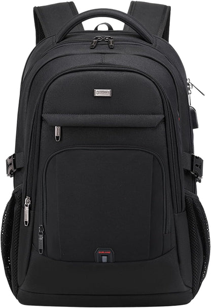 DUSLANG 17 Inch Laptop Backpack for Travel Water Resistant College Backpack for Men/Women Laptop Bag with USB Charging Port,Black - Colors A