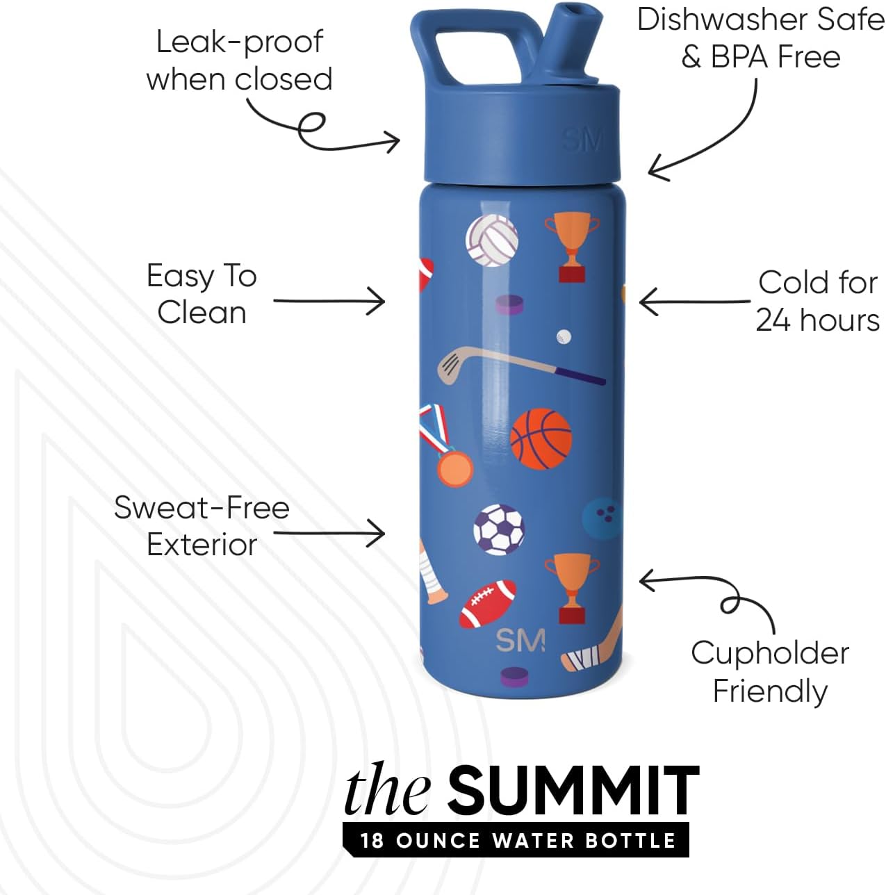 Simple Modern Kids Water Bottle with Straw Lid | 14oz Insulated Stainless Steel Kids Tumbler & Spill Proof Toddler Cup for School, Girls, Boys | Summit | Chloe Floral - Colors A