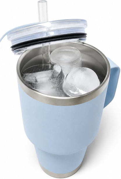 Large 2+ inch cylinder Ice Cubes for Tumblers, Stanley cup accessories, Silicone ice cube tray, makes solid slow melt cubes for cocktails, travel and sport water bottles, Whiskey, popsicles molds