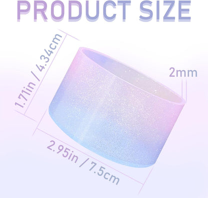 Jelly Luster Glitter Silicone Transparent Boot for Stanley 20-40oz, Compatible with Hydro Flask or Other Water Bottle Tumbler, 2.85-3.0 inch Protective Anti-Slip Bottom Sleeve Cover