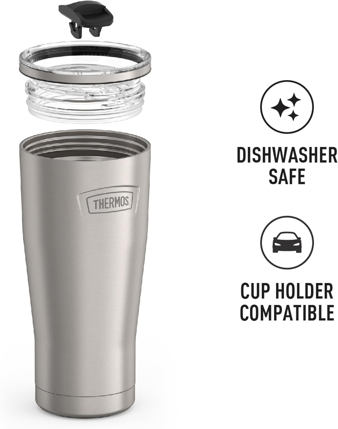 THERMOS ICON SERIES, Stainless Steel Tumbler with Slide Lock, 18 Ounce, Mystic Navy