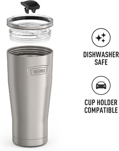 THERMOS ICON SERIES, Stainless Steel Tumbler with Slide Lock, 18 Ounce, Mystic Navy