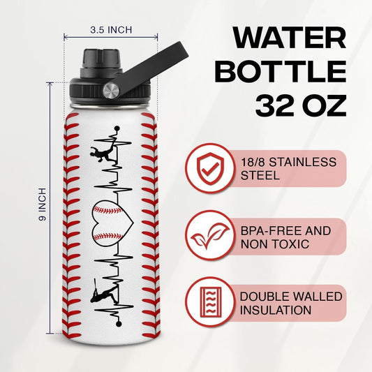 SANDJEST Gym Insulated Engraved Stainless Steel Water Bottle 32oz, Vacuum Chug Lid Travel Tumbler For Men Friends Dad Gymer Trainer, Gym Mode on, Birthday Christmas Father's Day