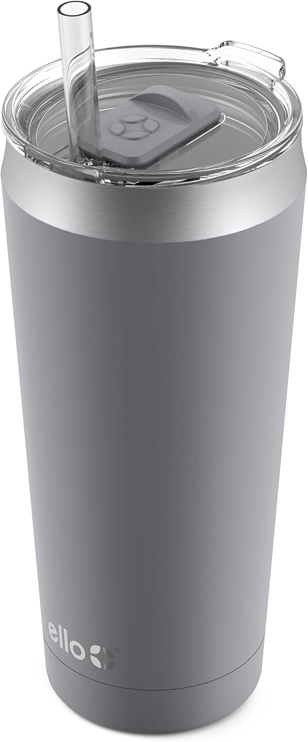 Ello Beacon Vacuum Insulated Stainless Steel Tumbler with Slider Lid and Optional Straw