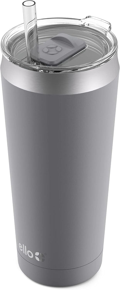 Ello Beacon Vacuum Insulated Stainless Steel Tumbler with Slider Lid and Optional Straw