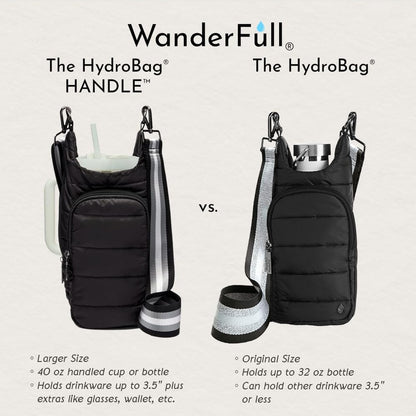 WanderFull Original HydroBag Handle® Zipper Slot for Handle, Hands-Free Crossbody Water Bottle Holder & Tumbler Accessories