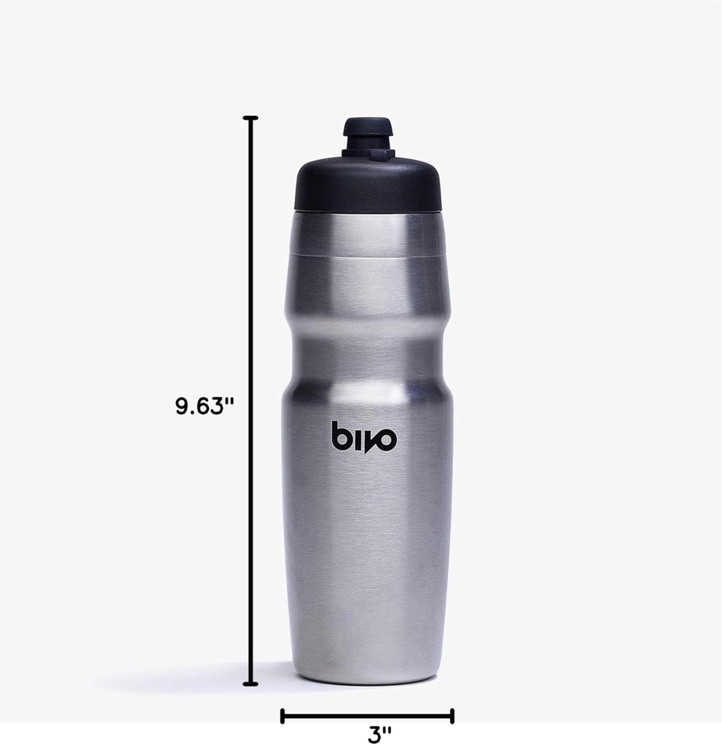 Bivo Duo 25oz Non Insulated Stainless Steel Bike Water Bottle - Lightweight for Cycling, Hiking, Sports - No Plastic Taste, Fits Most Cages, Dishwasher Safe - (Raw)