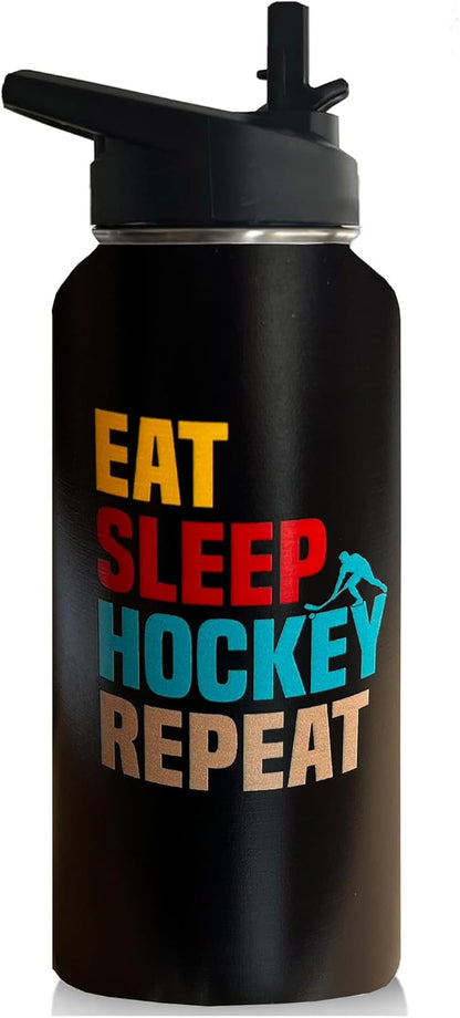 32oz Pickleball Water Bottle Insulated Vacuum Stainless Steel Tumbler Travel Mugs With Straw for Game Sport,Pickleball Accessories