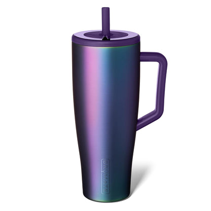 BrüMate Era 40 oz Tumbler with Handle & Straw | 100% Leakproof Insulated Water Bottle Tumbler with Lid & Flexible SoftSip Straw | Made of Stainless Steel | Cup Holder Friendly | 40oz (Nightfall Blue)