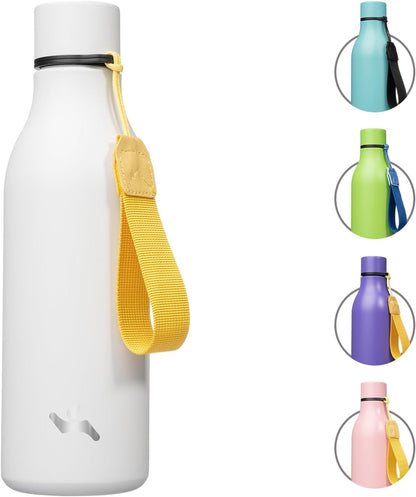 Konokyo Insulated Water Bottle with Strap,18 oz Double Wall Stainless Steel Vacuum Bottles Metal Water Flask,Macaron Green - Colors A