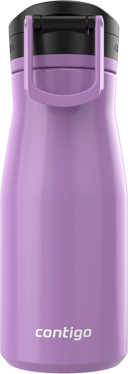 Contigo Jackson Chill 2.0, Vacuum-Insulated Stainless Steel Water Bottle with Secure Lid, Leak-Proof Travel Friendly, 20oz Capacity, Blueberry Color, Keeps Drinks Cold for 12 Hours