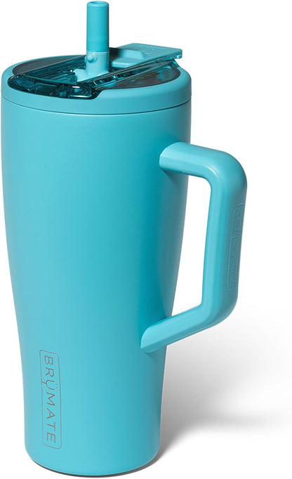 BrüMate Era Flip 30oz Tumbler with 100% Leakproof Covered Straw Lid | Hygienic Covered Straw | Insulated Stainless Steel Water Bottle with Handle | Cup Holder Friendly | BPA-Free (Sage)