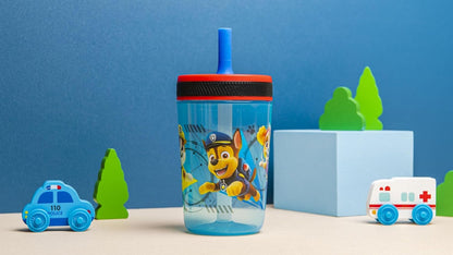 Zak Designs 15oz Bluey Kelso Tumbler Set, Leak-Proof Screw-On Lid with Straw Made of Durable Plastic and Silicone, Perfect Bundle for Kids, 2 Count (Pack of 1) - Colors A