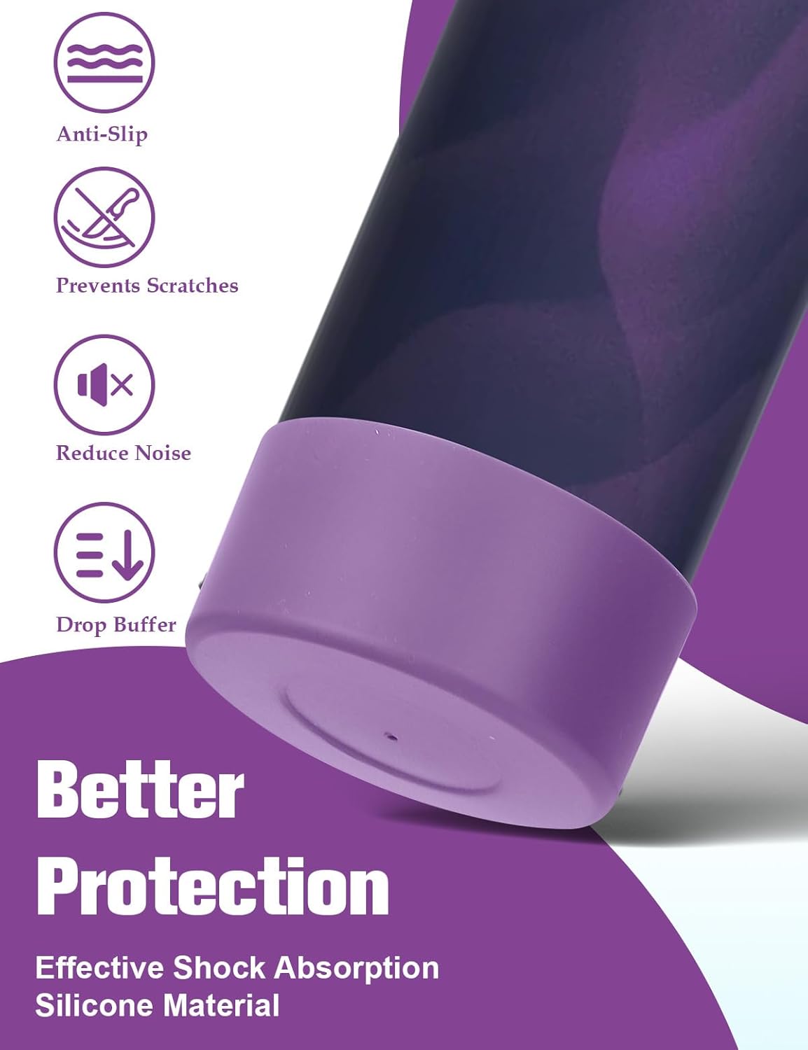 Mity rain 2PCS Silicone Boot for Owala Water Bottle 24 oz 32 oz, Anti-Slip Protective Sleeve Bottom Bumper Protector for FreeSip Stainless Steel Water Bottles Accessories