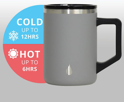 Elemental Insulated Coffee Mug - Triple-Wall Stainless Steel Summit Travel Cup for Hot and Cold Drinks - Thermal Coffee Mug with Lid and Handle for Camping, Office & Travel 16oz - Rainbow Speckle