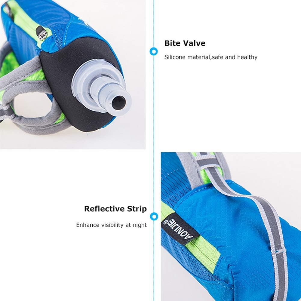 AONIJIE Quick Grip Handheld Water Bottle for Running, Hand Strap Hydration Pack with 500ml Handheld Soft Flask Water Bottle (Black)