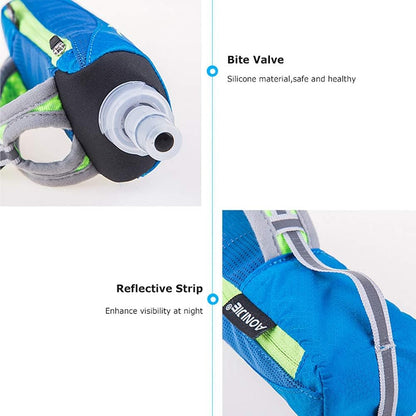 AONIJIE Quick Grip Handheld Water Bottle for Running, Hand Strap Hydration Pack with 500ml Handheld Soft Flask Water Bottle (Black)