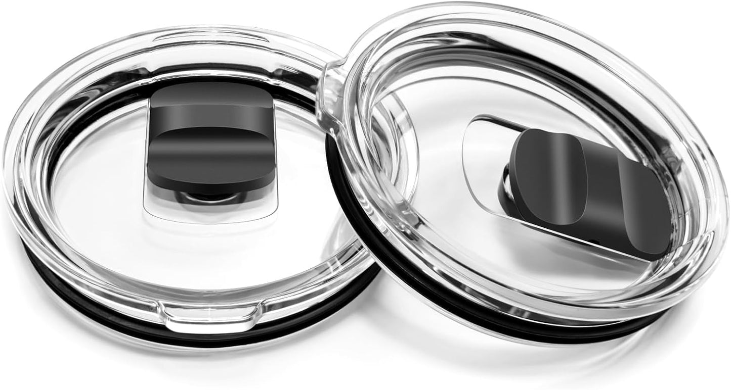 30 oz Tumbler Lid, Replacement Lids Compatible for YETI 30/32 oz Tumbler, 14 oz Mug and 35 oz Straw Mug, 2 Pack Travel Spill Proof Cup Lids Covers with Magnetic Slider Switch, BPA Free