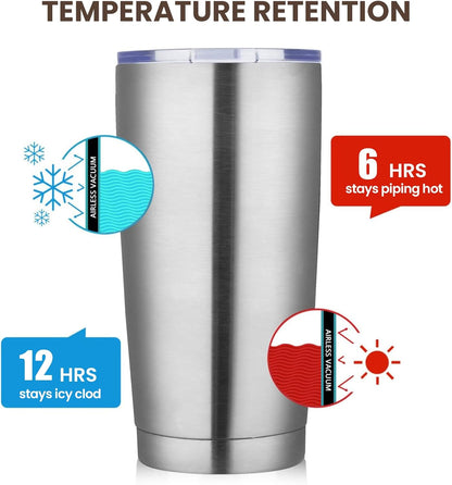 MEWAY 20oz Tumbler Cup Double Wall Vacuum Insulated Travel Mug Bulk, Stainless Steel Tumblers with Lid and Straw, Durable Powder Coated Coffee Cups for Cold & Hot Drinks (Navy, 1)