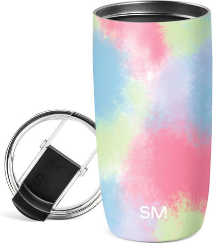 Simple Modern Voyager Tumbler with Flip Lid | Travel Coffee Mug | Insulated Stainless Steel Cold Brew Iced or Hot Coffee Cup | Gifts for Women Men Her Him | 16oz, Almond Birch