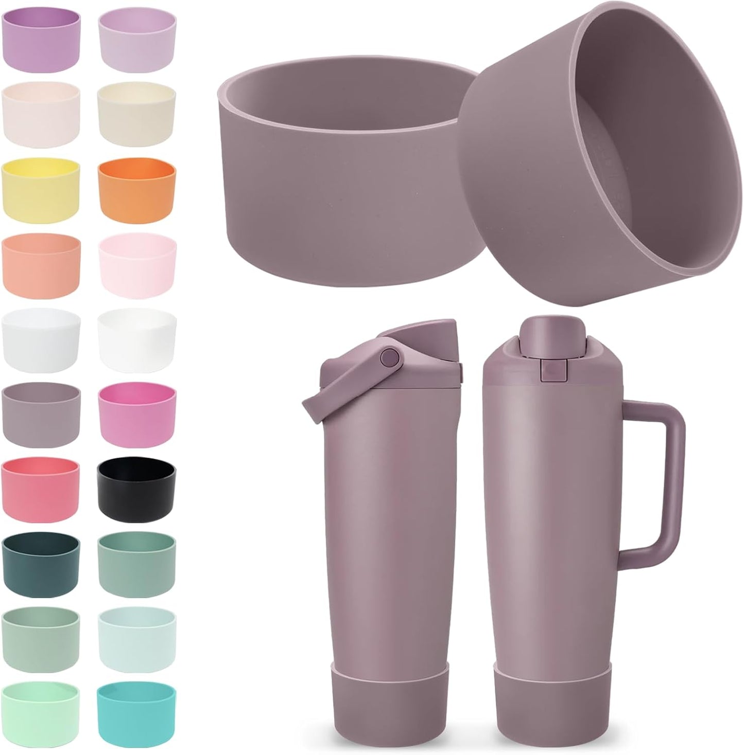 2PCS Silicone Boots for Owala 30oz & 40oz FreeSip Sway Bottles & Tumblers – Non-Slip, Scratch-Resistant, Stability Enhancer for Owala Accessories (Eucalyptus Green) - Colors B