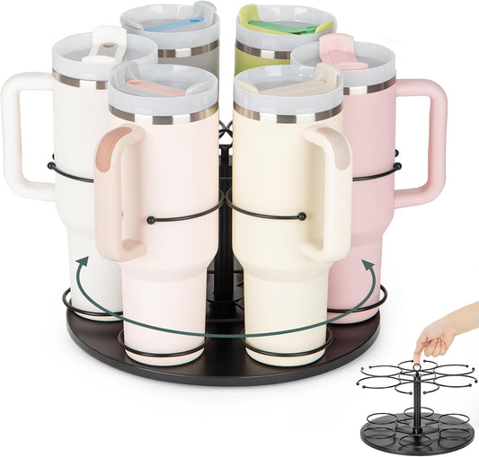 Upgraded Water Bottle Organizer for Stanley 40 oz/30 oz/20 oz,Rotating Stanley Cup Organizer Holder,Tumbler Holder Organizer, Easy to Install Kitchen Organizers and Storage for Stanley Cup Accessories