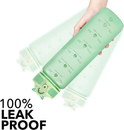 Hyeta 32oz Water Bottles with Straw - Stay Motivated and Hydrated with Convenient Times to Drink Markings, Durable, Leak-proof