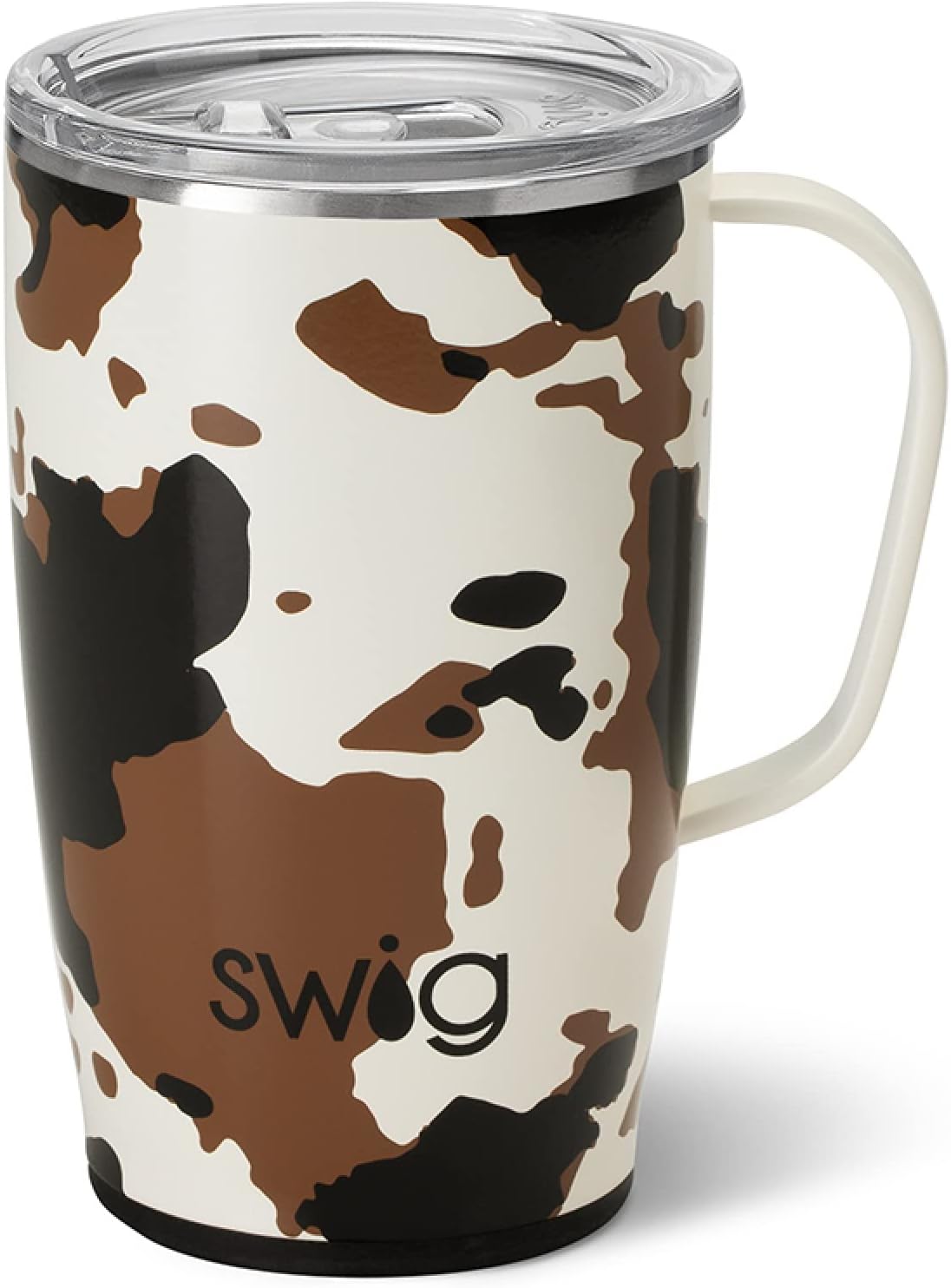 Swig Life 18oz Travel Mug, Insulated Tumbler with Handle and Lid, Cup Holder Friendly, Dishwasher Safe, Stainless Steel, Travel Coffee Cup (Honey Meadow)