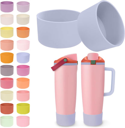 2PCS Silicone Boots for Owala 30oz & 40oz FreeSip Sway Bottles & Tumblers – Non-Slip, Scratch-Resistant, Stability Enhancer for Owala Accessories (Eucalyptus Green) - Colors A
