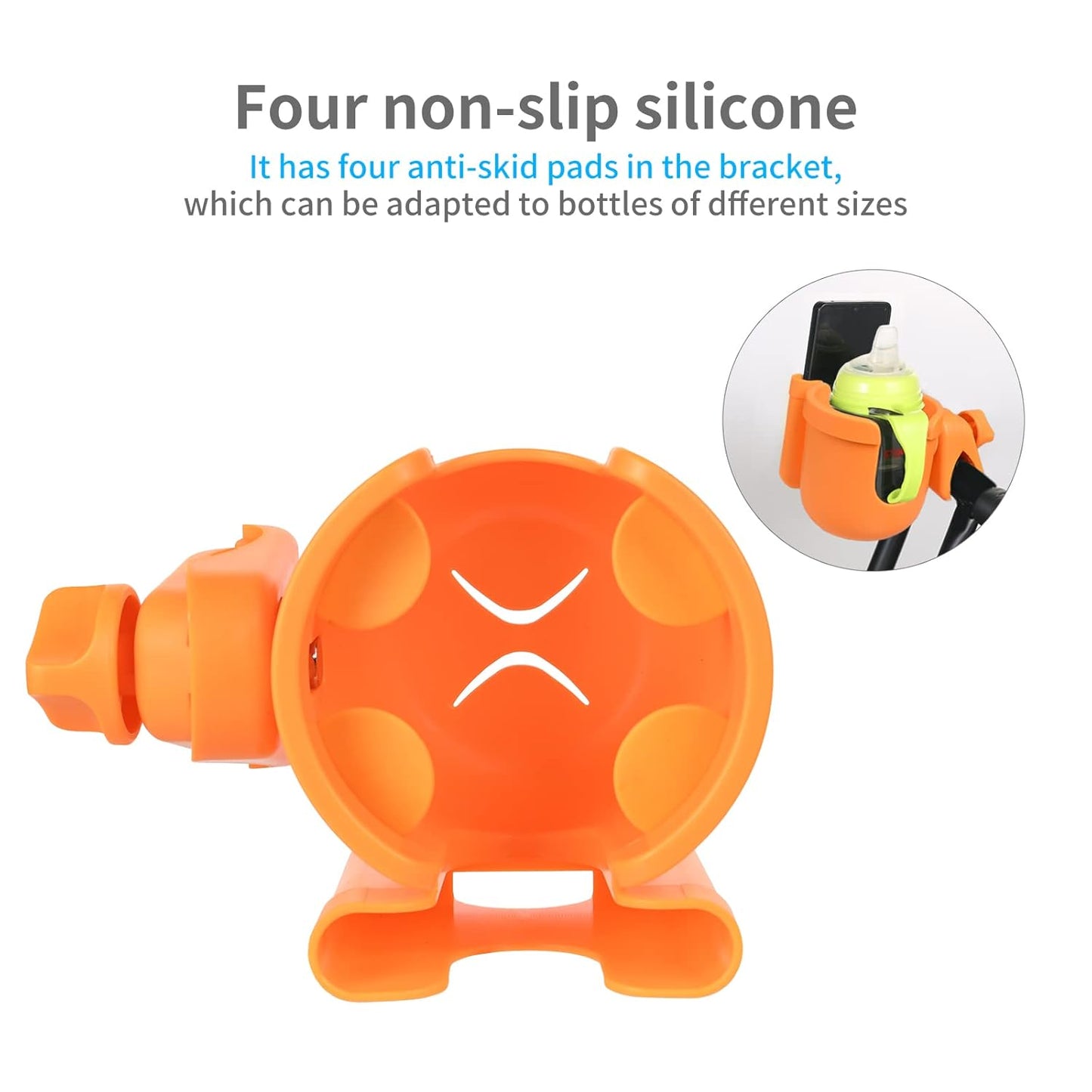 Suranew Universal Stroller Cup Holder, Adjustable Drink Holder with Phone Holder for Baby Stroller, Wheelchair, Walker, Bike, Scooter, Gifts for Family Member.