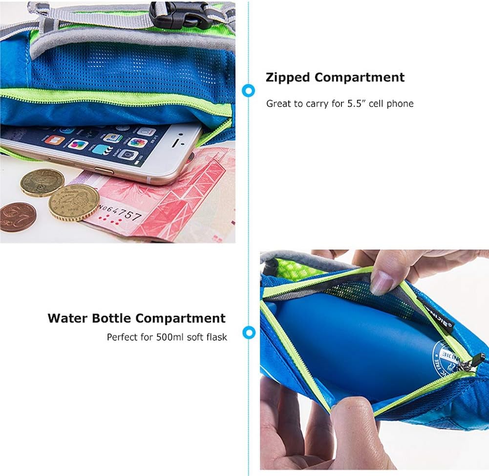 AONIJIE Quick Grip Handheld Water Bottle for Running, Hand Strap Hydration Pack with 500ml Handheld Soft Flask Water Bottle (Black)
