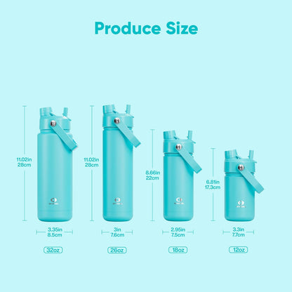ENCOOL Insulated Water Bottle with Straw Stainless Steel Water Bottle, Leak-Proof, BPA-Free, Double Wall Vacuum Keeps Cold for 24 Hours for Sports, Travel, School (26 oz, Cotton Candy) - Colors B