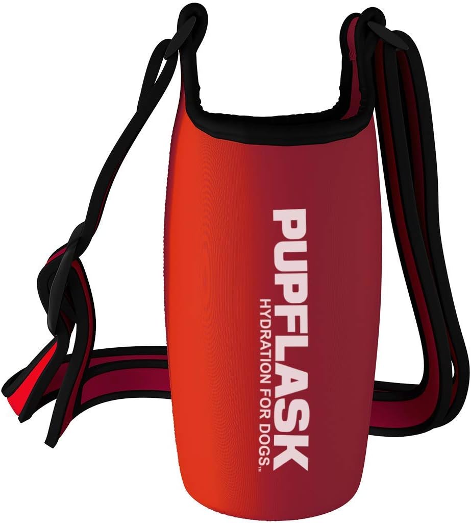 Tuff Pupper PupFlask Insulated Neoprene Dog Water Bottle Holder Sling with Wide Adjustable Shoulder Strap, Great for Travel, Walking, Hiking, Portable Pet Water Bottle Holder (40 OZ, Nebulas Blue)
