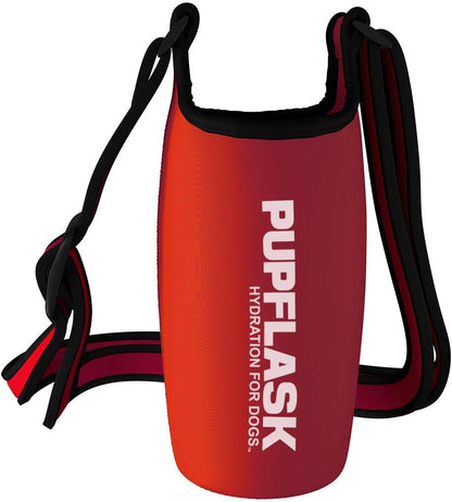 Tuff Pupper PupFlask Insulated Neoprene Dog Water Bottle Holder Sling with Wide Adjustable Shoulder Strap, Great for Travel, Walking, Hiking, Portable Pet Water Bottle Holder (40 OZ, Nebulas Blue)