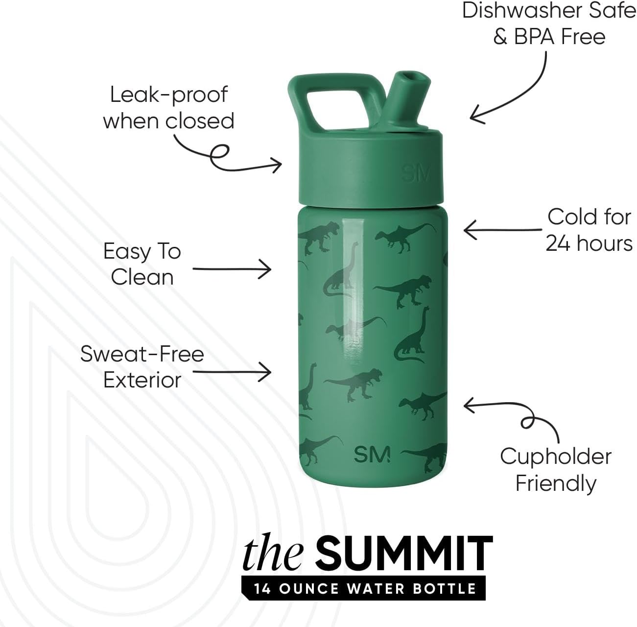 Simple Modern Kids Water Bottle with Straw Lid | 14oz Insulated Stainless Steel Kids Tumbler & Spill Proof Toddler Cup for School, Girls, Boys | Summit | Chloe Floral - Colors A