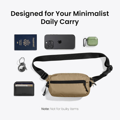 tomtoc 3.5L Sling Bag with RFID Blocking, Crossbody Bag Chest Shoulder Pack for Men and Women, Water-resistant Lightweight Casual Waist Fanny Pack for Travel/Daily Use