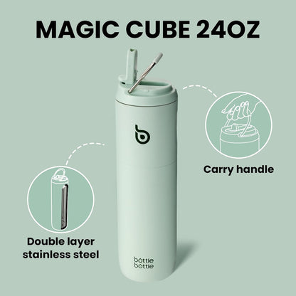 BOTTLE BOTTLE Insulated Water Bottle 24oz with Straw Lid and Handle for Sports Travel Gym Stainless Steel Water Bottles Double-Wall Vacuum Metal Leak Proof BPA-Free