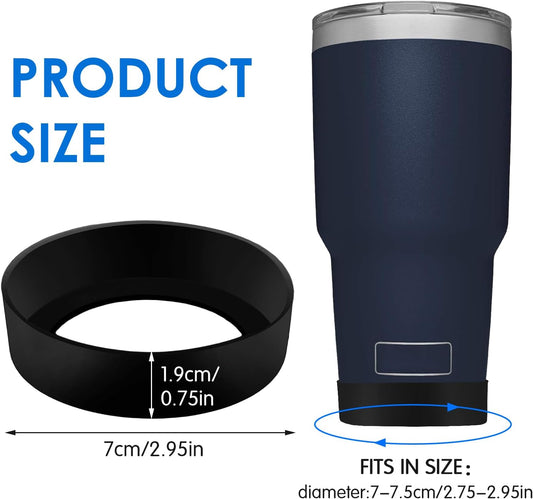 4 PCS Silicone Boot Sleeve for Tumbler 30 oz 20 oz, Water Bottle Bottom Protector, Non-Slip Mug Cup Coaster for 7-7.5cm Bottom of the Insulated Cup