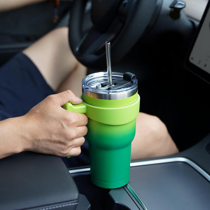 BJPKPK Tumbler With Handle And Straw Lid 40 oz Stainless Steel Insulated Coffee Tumbler Cups For Home, Office or Car,Turquoise