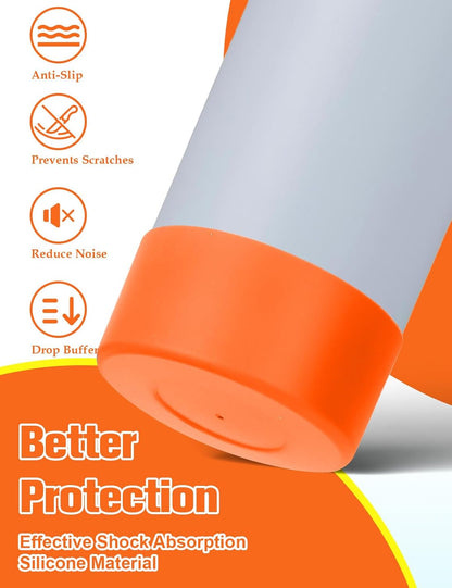 Mity rain 2PCS Silicone Boot for Owala Water Bottle 24 oz 32 oz, Anti-Slip Protective Sleeve Bottom Bumper Protector for FreeSip Stainless Steel Water Bottles Accessories