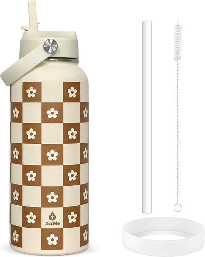 32oz Pickleball Insulated Water Bottle with Lid,Stainless Steel Water Bottl with Flip Straw and Handle,Gifts for Pickleball Players, Pickleball Lovers,Women Girls,Leak Proof Water Bottle