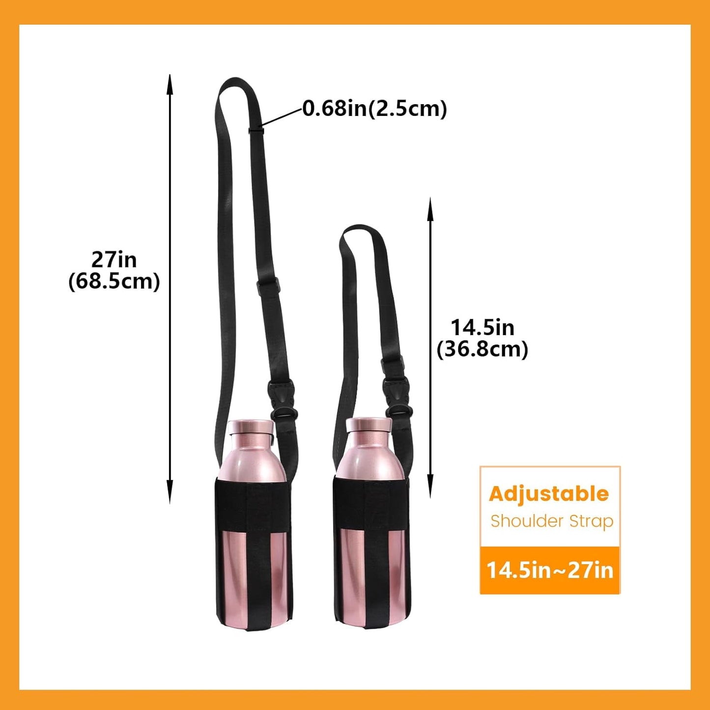 Water Bottle Shoulder Strap, Suitable for 12-32oz, Adjustable Crossbody Bottle Strap For Outdoor(Bottle Excluded)