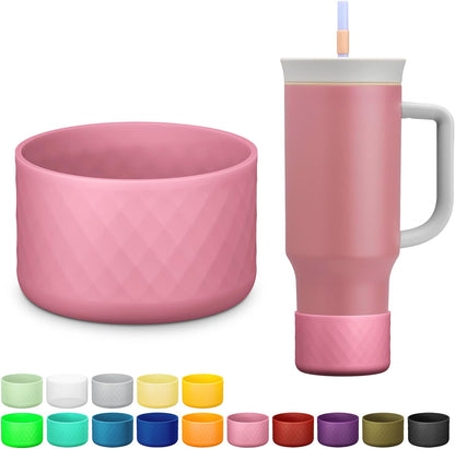 Silicone Boot for Owala 40 oz Tumbler with Handle, Anti-Slip Protective Sleeve for Stainless Steel Triple Layer Insulated Travel Tumbler Accessories