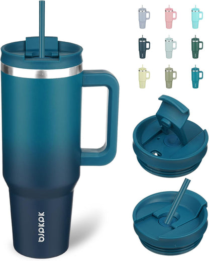 BJPKPK 30oz Stainless Steel Insulated Tumbler With Handle And Lid Straw Travel Coffee Mug Thermal Cup,Black