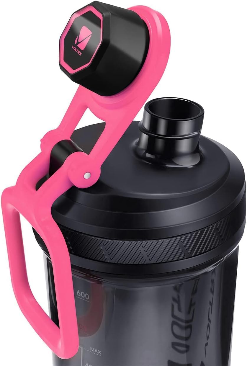 VOLTRX Electric Protein Shaker Bottle - USB Rechargeable Mixer Cup for Shakes and Meal Replacements, BPA-Free Tritan, 20oz