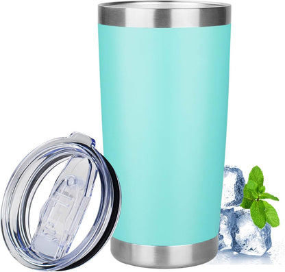 20oz Tumbler with Lid Stainless Steel Insulated Tumblers Travel Coffee Tumbler Bulk Double Wall Vacuum Insulated Water Cup Gifts for Christmas Women Men Her Him Home Office(Navy Blue, 1pack)