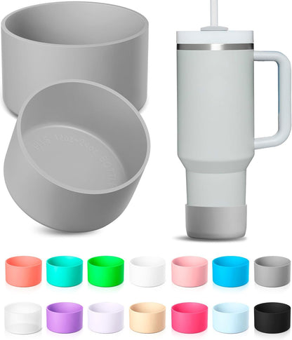 KTKUDY 2Pcs Silicone Boot for Stanley Quencher Tumbler 30 oz 40 oz & IceFlow 20 oz 30 oz & Fit Owala Freesip Water Bottle & Fit Hydro Flask & More - Cup Bottom Accessories Fit Stanley Cup